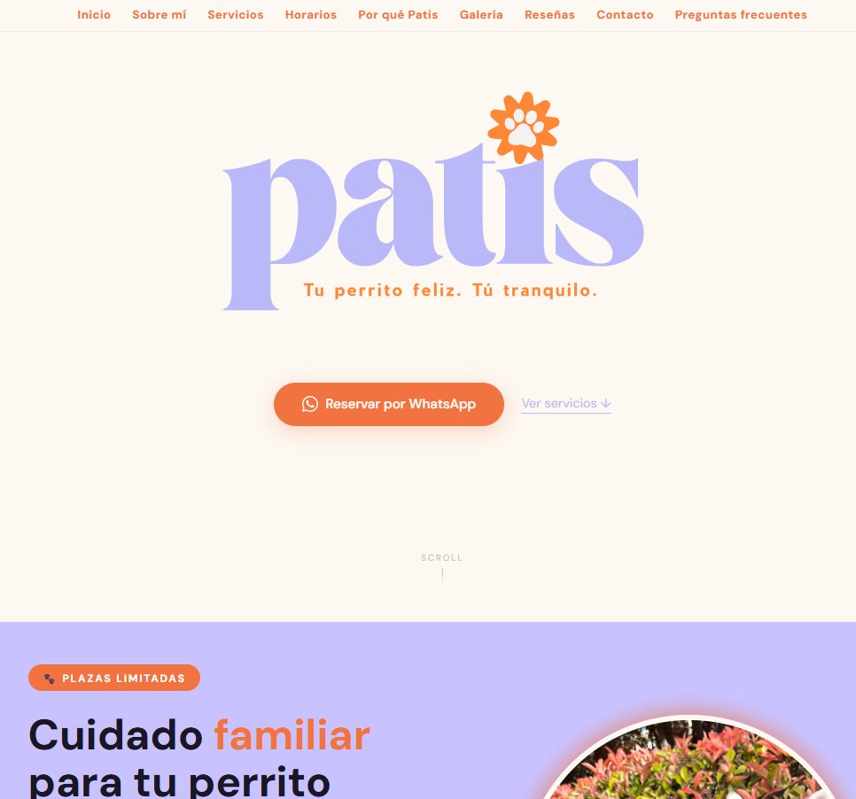 Captura de la web patis.es